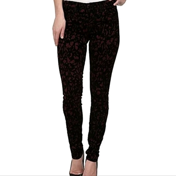J Brand.Mulberry Brocade Pants, Size 27. - Picture 2 of 9